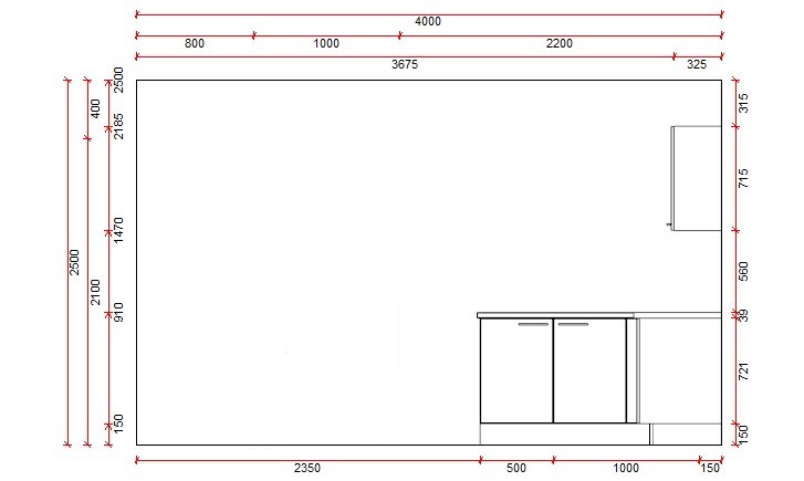 Blokkeuken 16A Premium 3650x1650mm