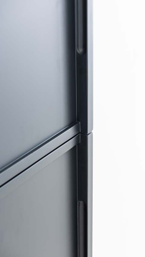 Meuble de salle de bains Fara anthracite sur pied avec lavabo double effet marbre carrara 140cm