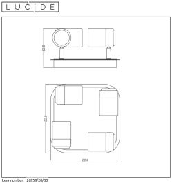 LENNERT - Plafondspot Badkamer - LED Dimb. - GU10 - 4x5W 3000K - IP44 - Zwart