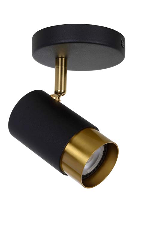 Plafonnier - noir/or - Ø10cm - GU10 - 35W