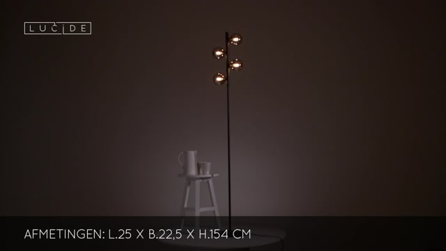 Lucide TYCHO - Lampadaire - G9 - Noir