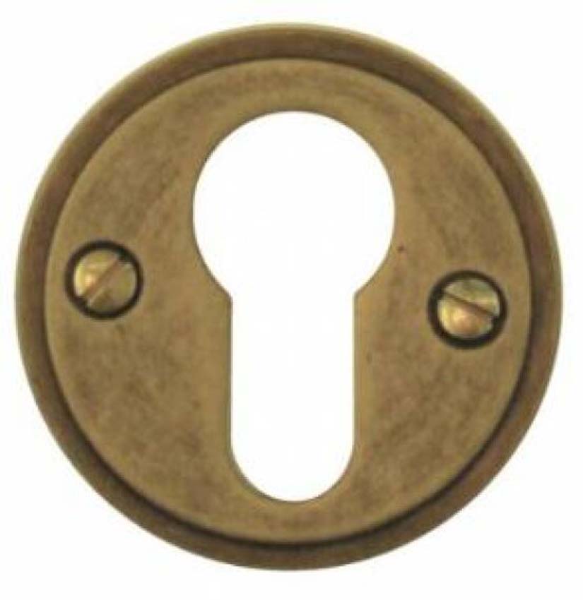 Cylinderplaatje pro Rond Retro 48mm plat old yellow