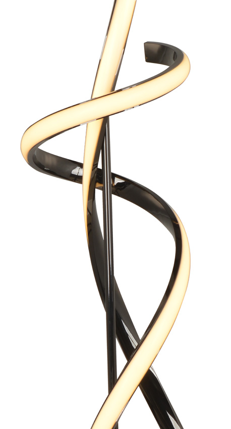 Lampadaire - noir/chrome - Ø25x143cm - dimmable - LED - 1x42W - 3000K