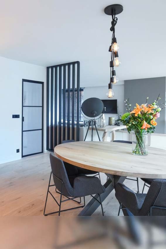 Enkele glazen binnendeur mat glas Luxe Dimaro Nero zwart rechts op maat