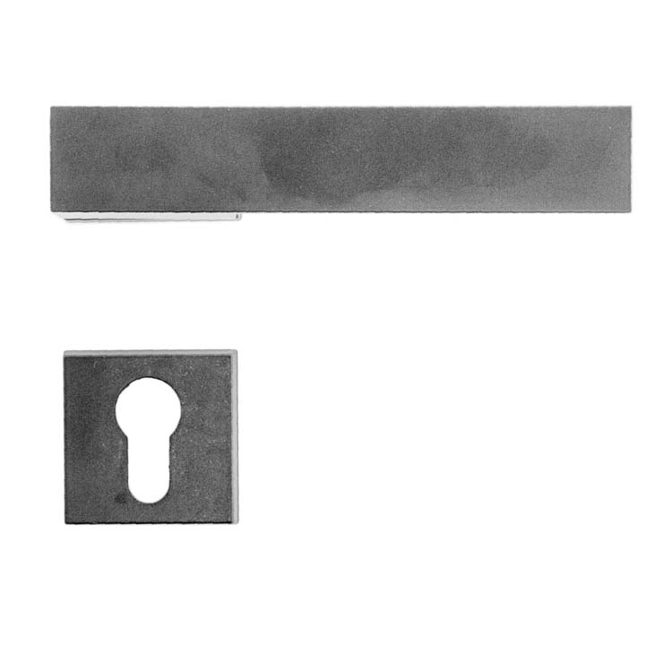 Poignée de porte pro arezzo look inox rosace cylindre