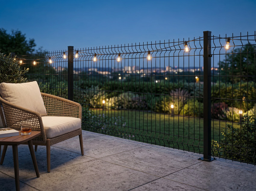 Draadpaneel zwart (HxB) 63x200cm