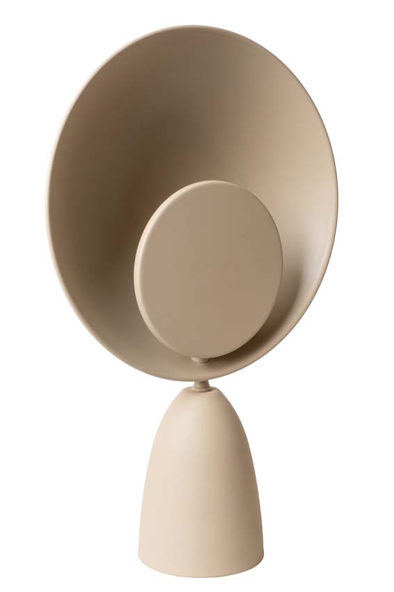Lucide CASTAMAR - Lampe de table - Ø 25,5 cm - LED - 1x8W 2100K - Taupe