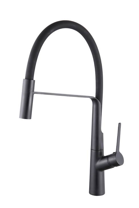 Keukenkraan Sandra zwart met uittrekbare uitloop