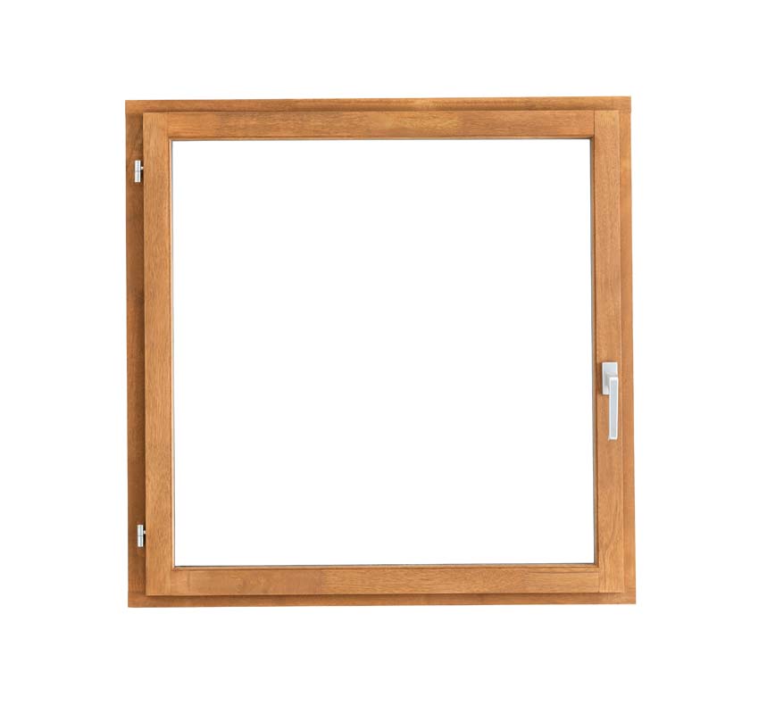 Fenêtre battant bois Meranti Trae 1 vantail 55mm naturel 1000x1000mm G
