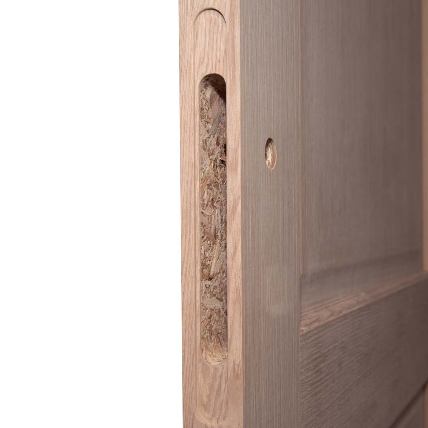 Porte intérieure complète Chambord placage chêne 201,5x93cm aggloméré tubulaire réversible + châssis 16,5cm