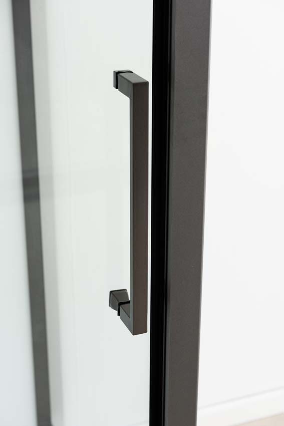 Cabine de douche Amani gauche/droite gunmetal porte coulissante 90x115x215cm