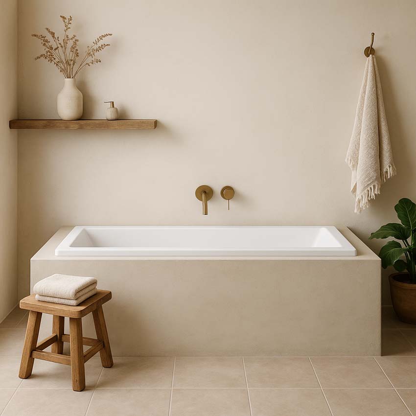 Inbouwbad Harper mat wit 180x80cm