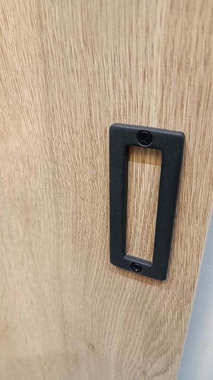 Porte coulissante simple complète Realwoord Oak 93x211,5cm + rail noir