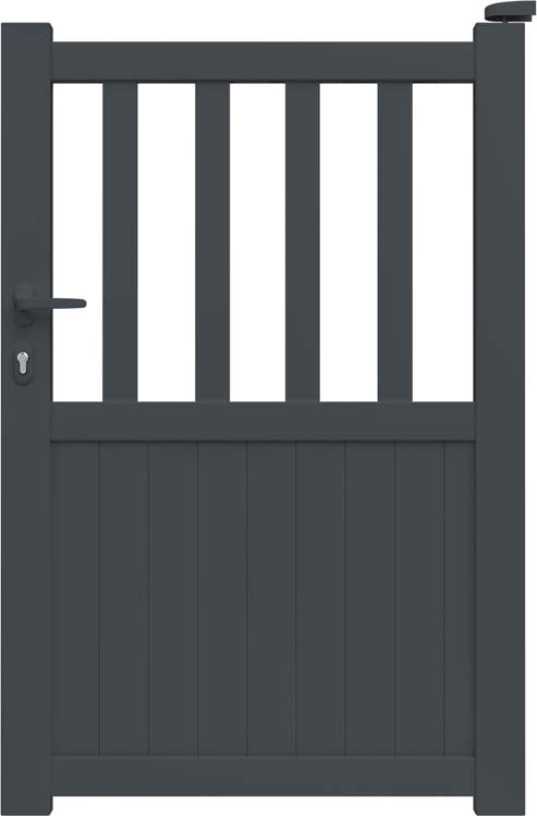Portail simple Cadiz aluminium anthracite sur mesure ouverture à droite