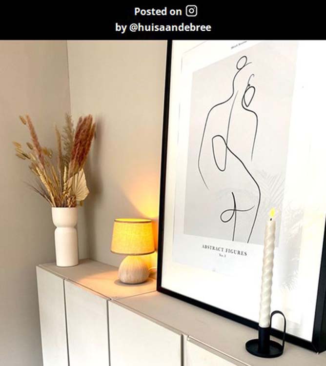 Tafellamp - grijs - 18x18x26cm - E14 - 40W