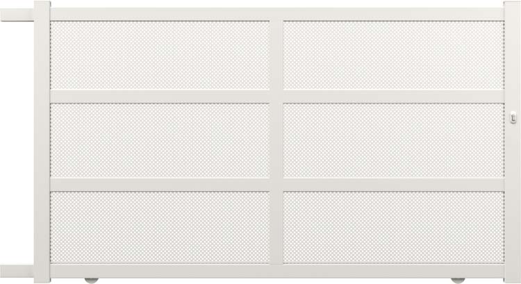 Portail coulissant Montera aluminium blanc sur mesure ouverture à gauche - motorisable