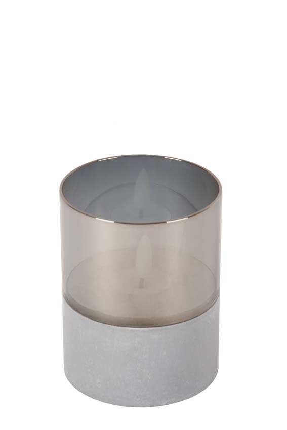 Lucide VELAS - Lampe de table - Piles - Ø 8 cm - LED - 3x0,2W 2700K - Fumé - Ensemble de 3