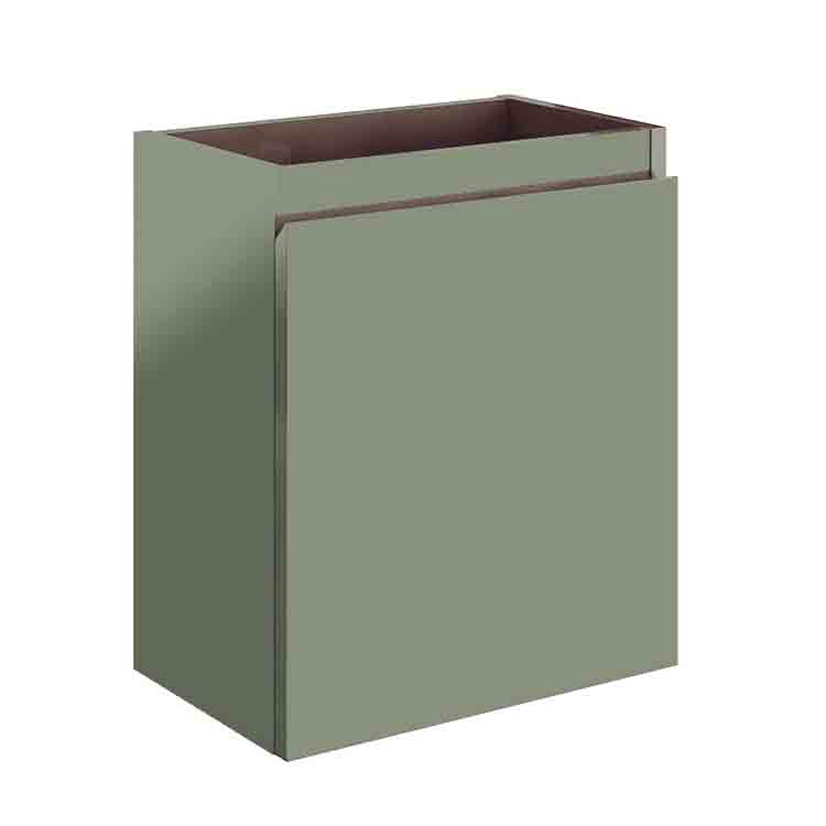 Meuble lave-mains Atlanta vert sauge vasque polybéton blanc 48x40x25cm