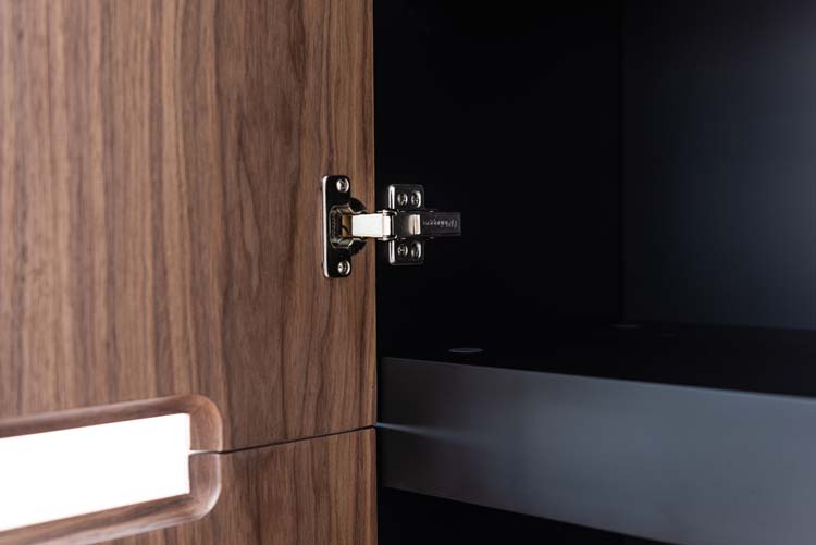 Meuble de salle de bains Willow noyer suspendu avec lavabo double blanc mat 140cm