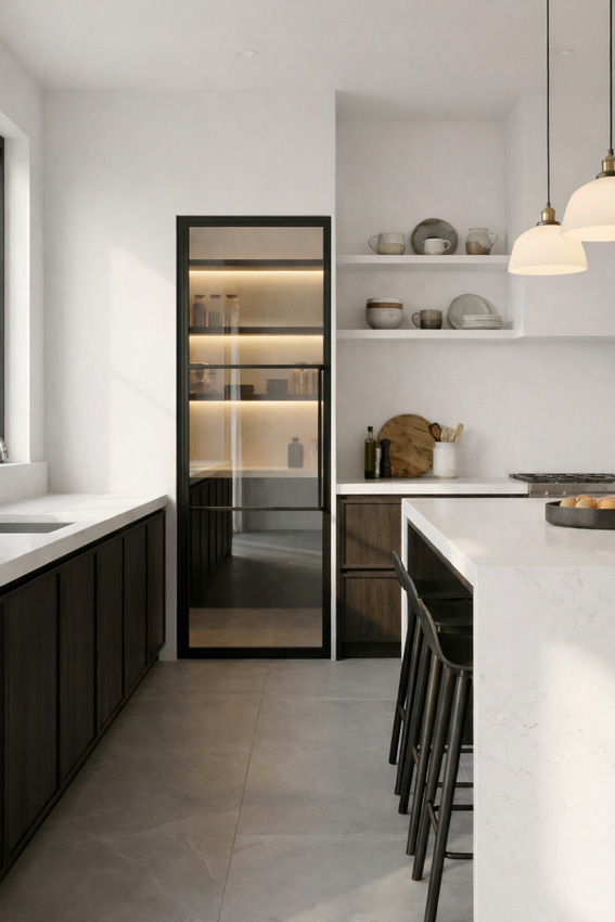 Porte intérieure double en acier Tirza noir 2x3R pivotante sur mesure