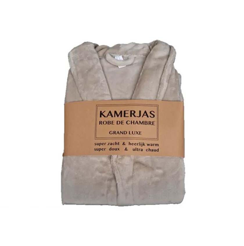 Robe de chambre microfibre beige S/M