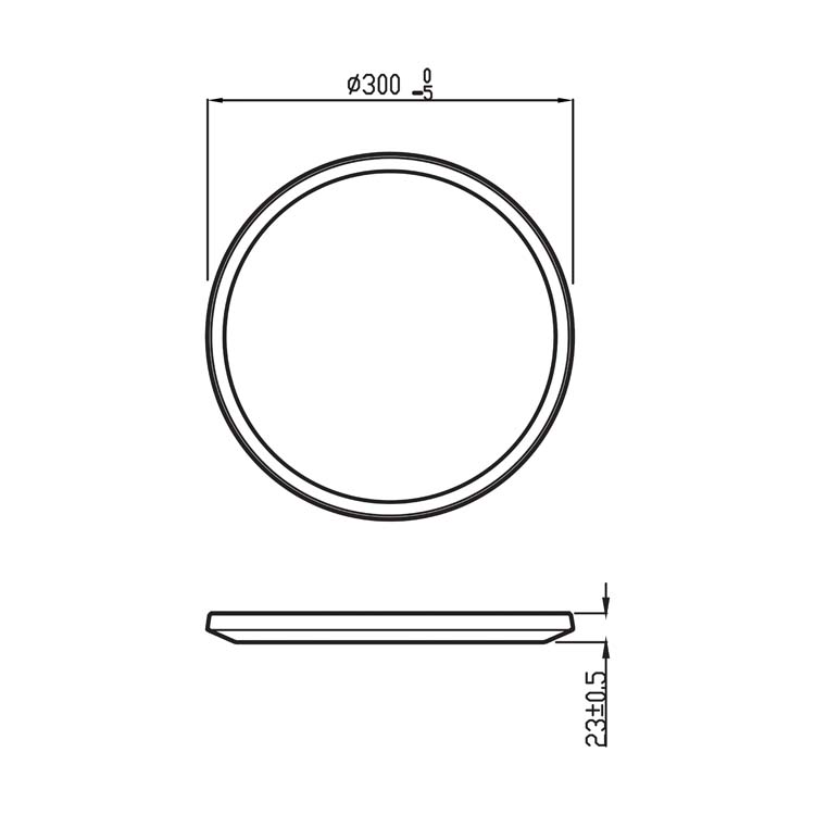 Plafonnier super mince 18W 27K noir 1500L IP44