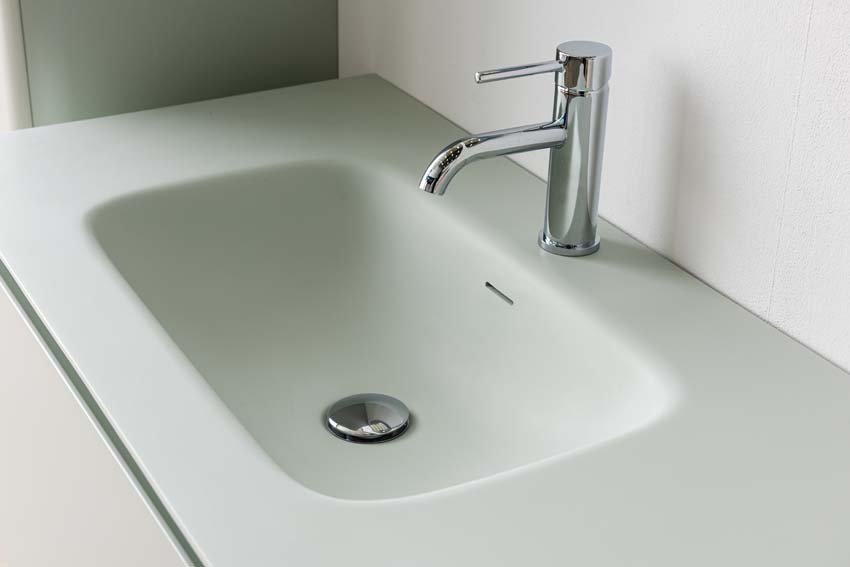 Meuble de salle de bain Austin menthe avec lavabo simple mat 90cm