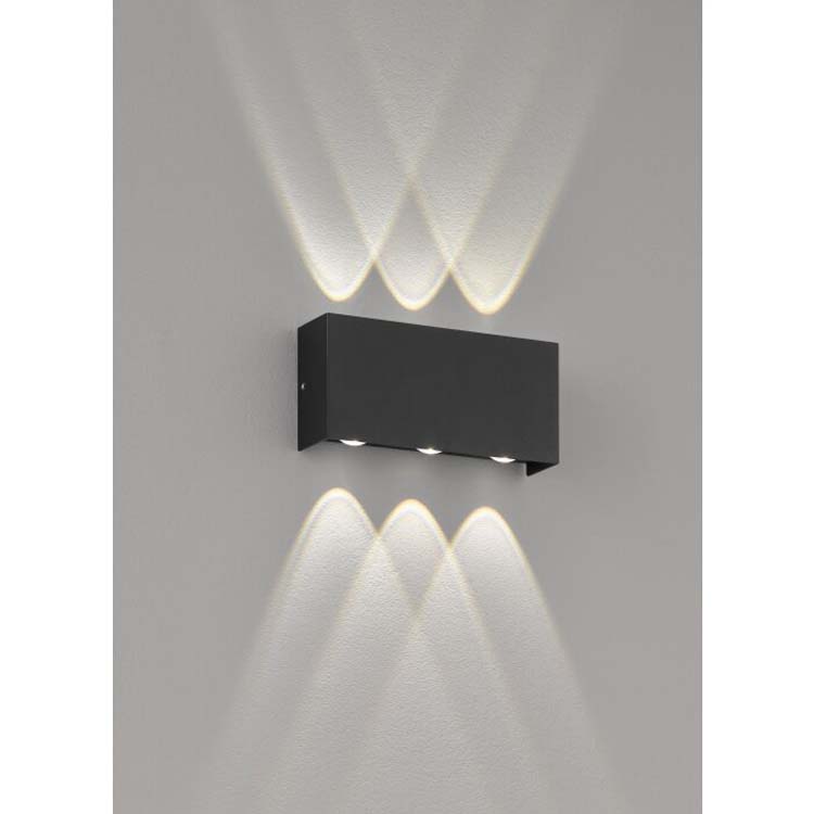 Wandlamp zwart 3x LED lamp 3W 960LM IP54