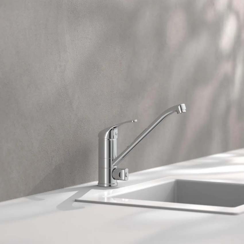 Keukenkraan Frida chroom met machineaansluiting