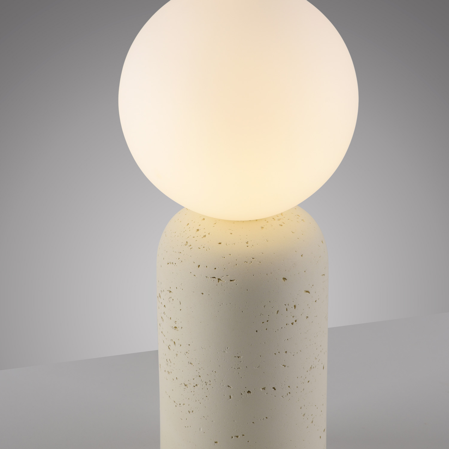 Lampe de table - sable/blanc - aspect travertin - Ø15cm - 1xG9 - 10W max. - ampoule non incluse
