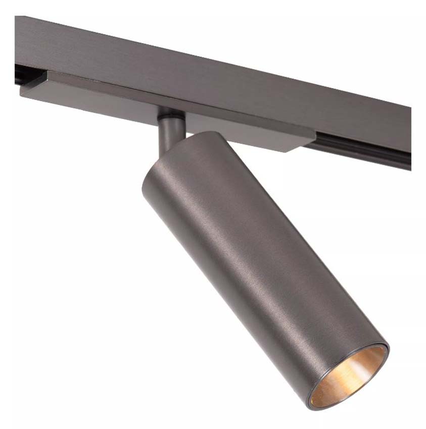 Lucide Premium Linial Mox Railspot - 1-fase Railsysteem / Smart Railverlichting - 48V - 1xLED Dimbaar - Mat Zwart Chroom