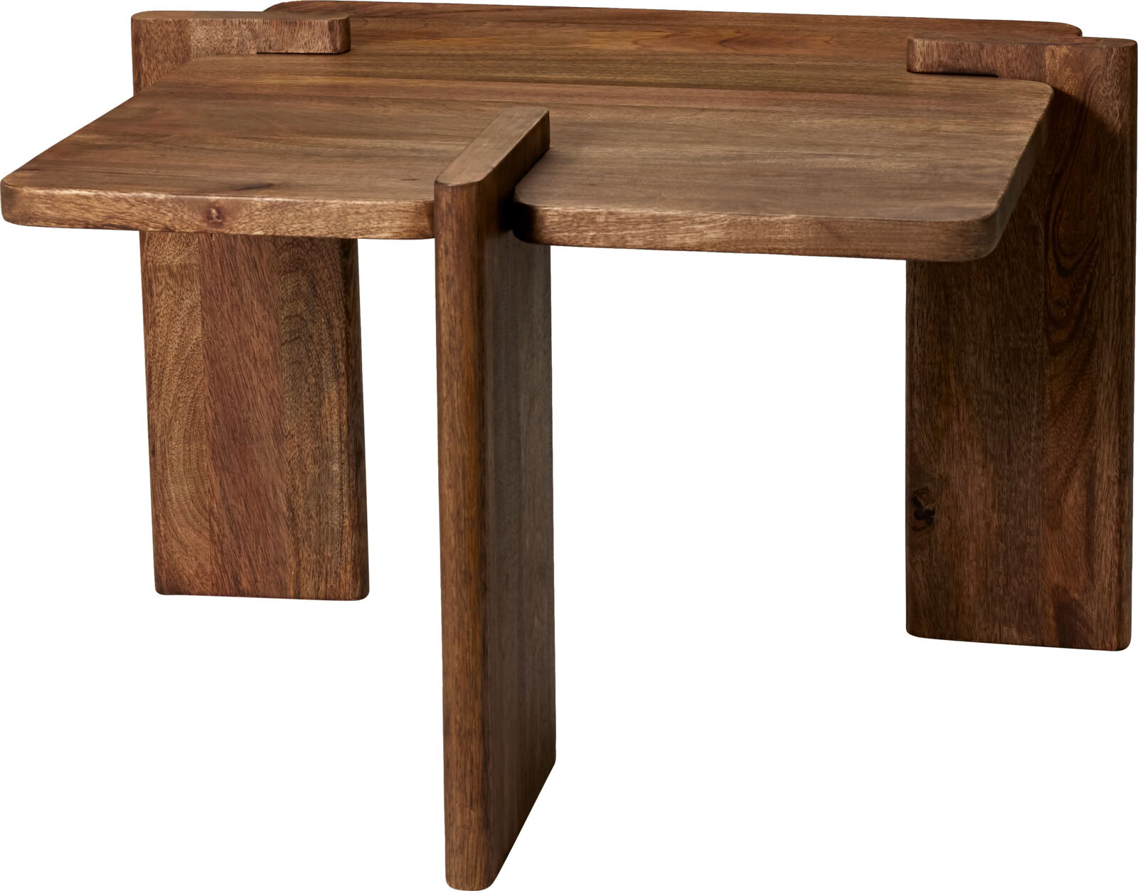 Bijzettafel ovaal mangohout donkerbruin 55x59x31cm