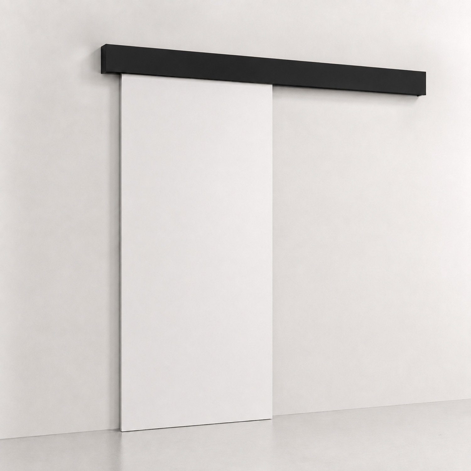Complete enkele schuifdeur Palladium wit 93x211,5cm tubespaan + rail met zwarte afdekplaat