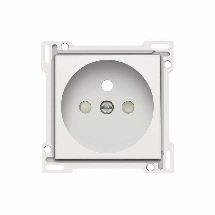 Centraalplaat stopcontact + aarding 28,5 mm original white