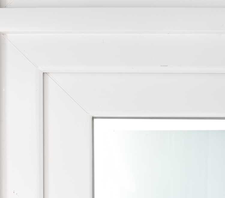 Buitendeur 3 klare lijnen PVC mat glas wit 980x2180mm linkstrekkend