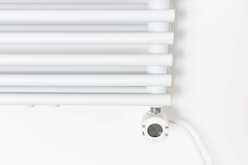 Handdoekradiator Doby 180x50cm dubbel wit 1484W met verwarmingselement