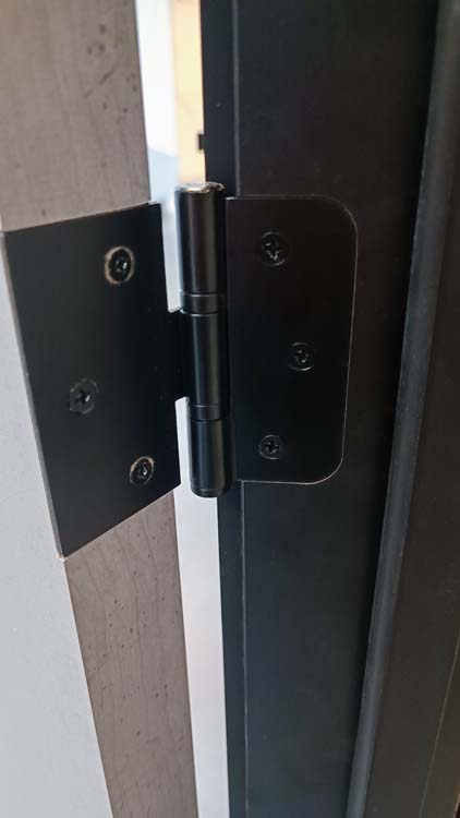 Porte intérieure complète Industrial béton 211,5x73cm tubulaire réversible + châssis noir 16,5cm