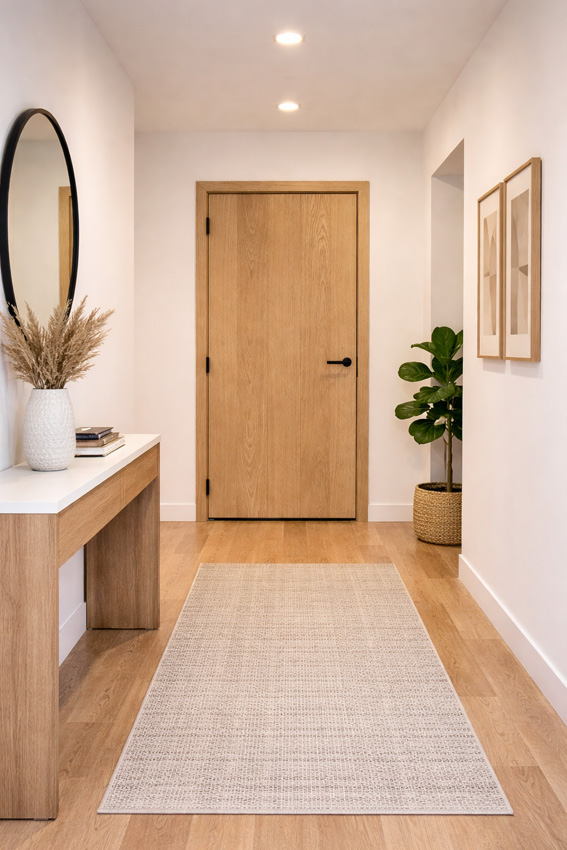 Porte intérieure complète Belves chêne plaqué 201,5x73cm alvéolaire réversible + châssis 16,5cm