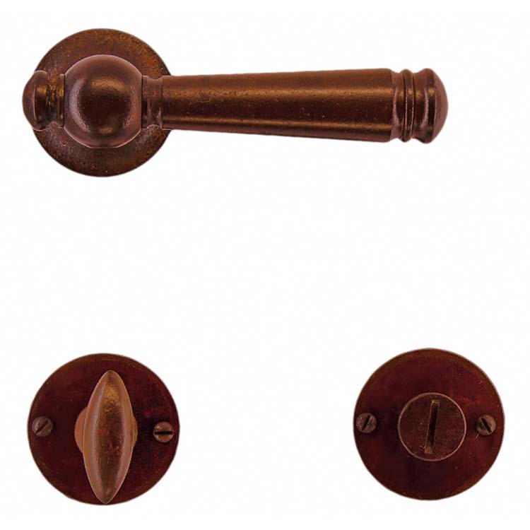 Poignée de porte pro calabria rouille avec serrure toilette