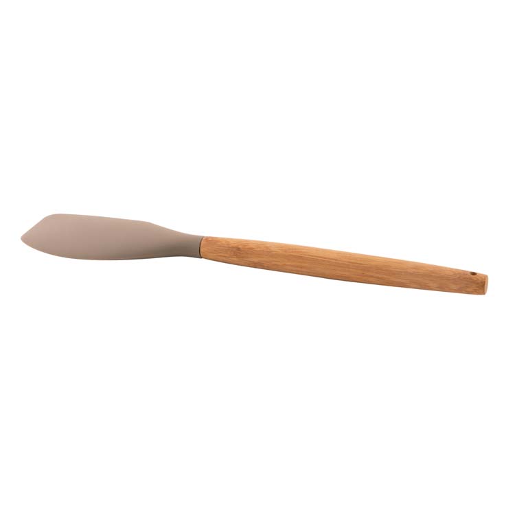 Spatule Point-Virgule silicone et poignée en bambou brune