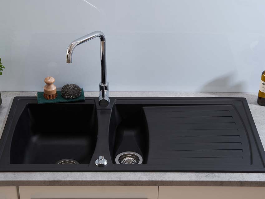 Evier à encastrer Nils 1+1/2 1000x500mm noir