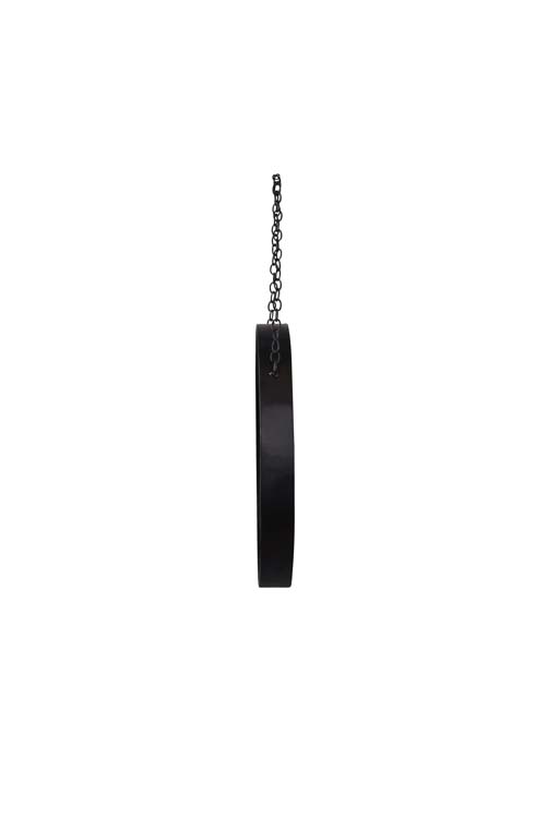 Miroir métal noir D25.5 cm