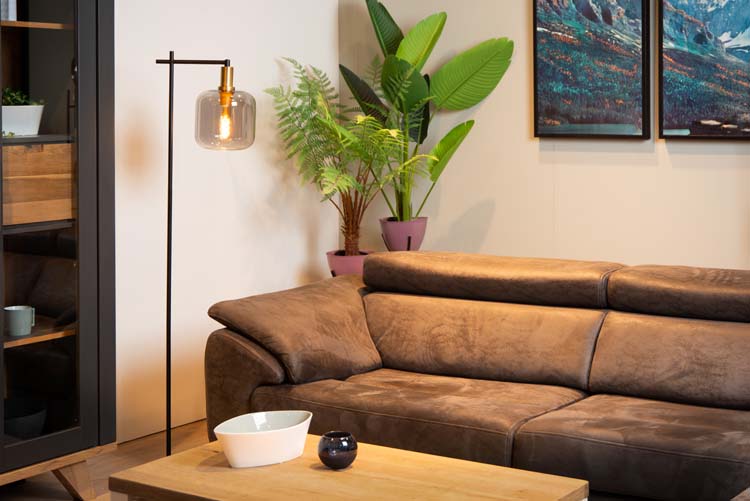 Staande lamp - fumé - H150cm - E27 - 40W