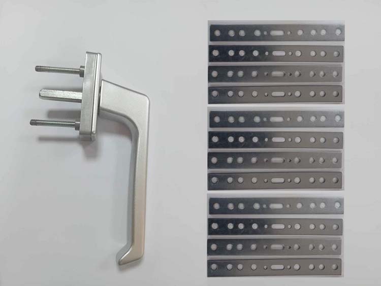 Accessoires complets pour fenêtre en bois 55 mm 12 ancres + 1 poignée