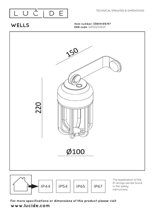 Lucide Essential Wells - Oplaadbare wandlamp binnen/buiten - Accu/batterij - Ø10cm - LED Dimbaar - CCT - 1x5W 2700K/4000K - IP54 - Roestbruin