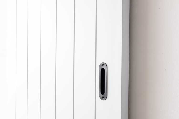 Porte coulissante Kristof avec V-joint + rail antique noir 930x2115 mm