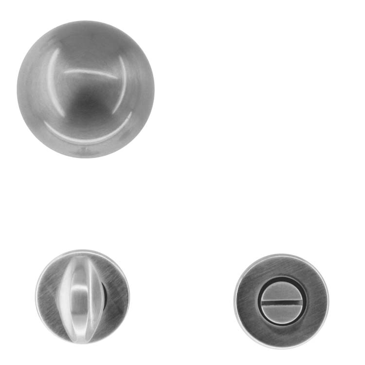 Poignée de porte emilia look inox avec serrure toilette