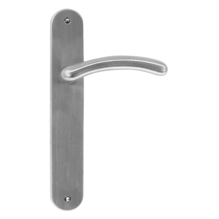 Poignée de porte pro andria look inox sur bouclier sans cylindre