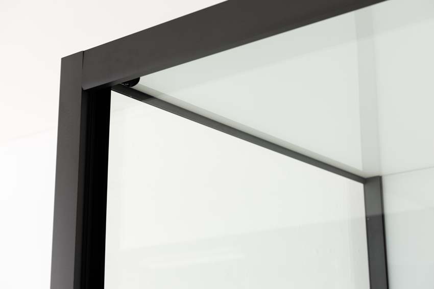 Douchecabine Amani rechts gunmetal schuifdeur 90x115x215cm