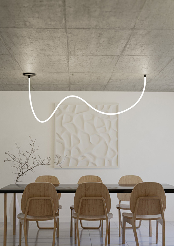Suspension - noir/blanc - L300cm - dimmable - LED - 1x30W - 3000K - RGB + télécommande